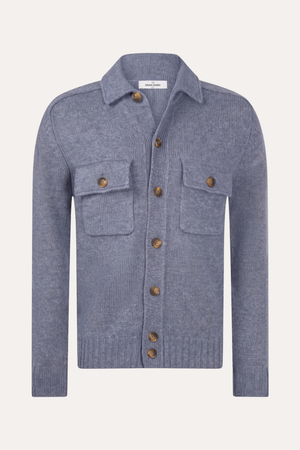 Super Geelong Jacket With Buttons And Shirt Collar Light Blue