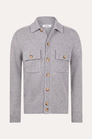 Super Geelong Jacket With Buttons And Shirt Collar Light Grey