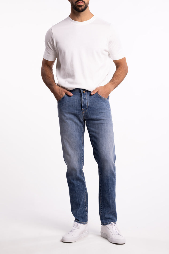 Scott Cropped Carrot Shape Jeans Light Blue