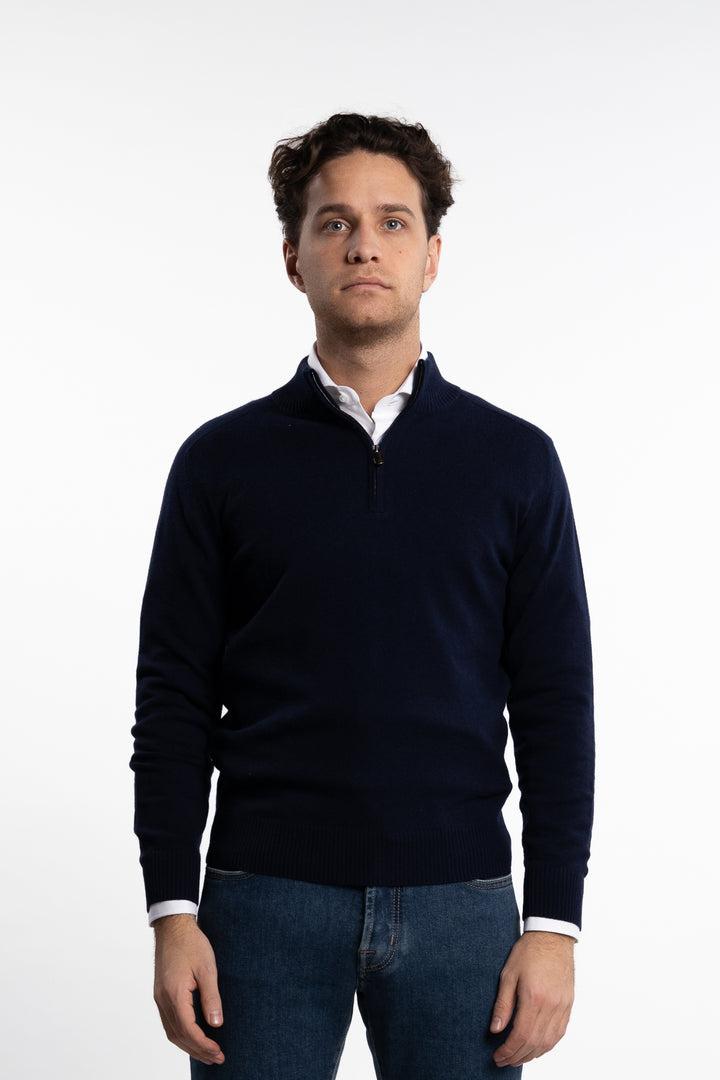 Cashmere Half-Zip Navy
