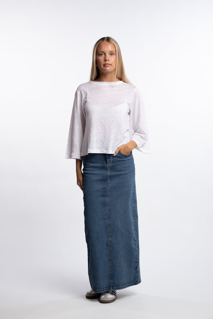 Heli Linen Tee - White