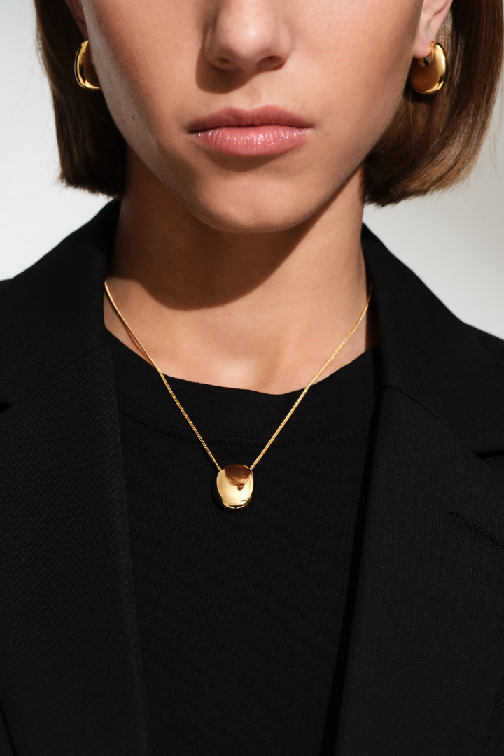 Pebble Hoops Medium- Gold