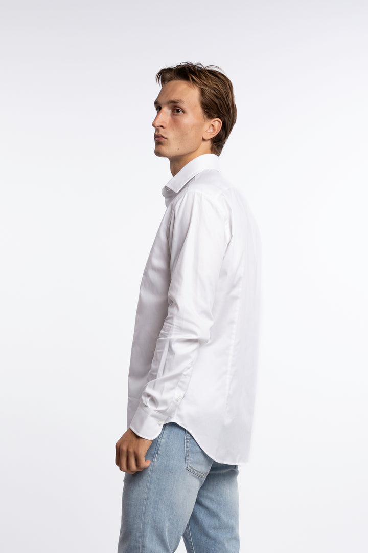 White Cotton Non Iron Shirt White