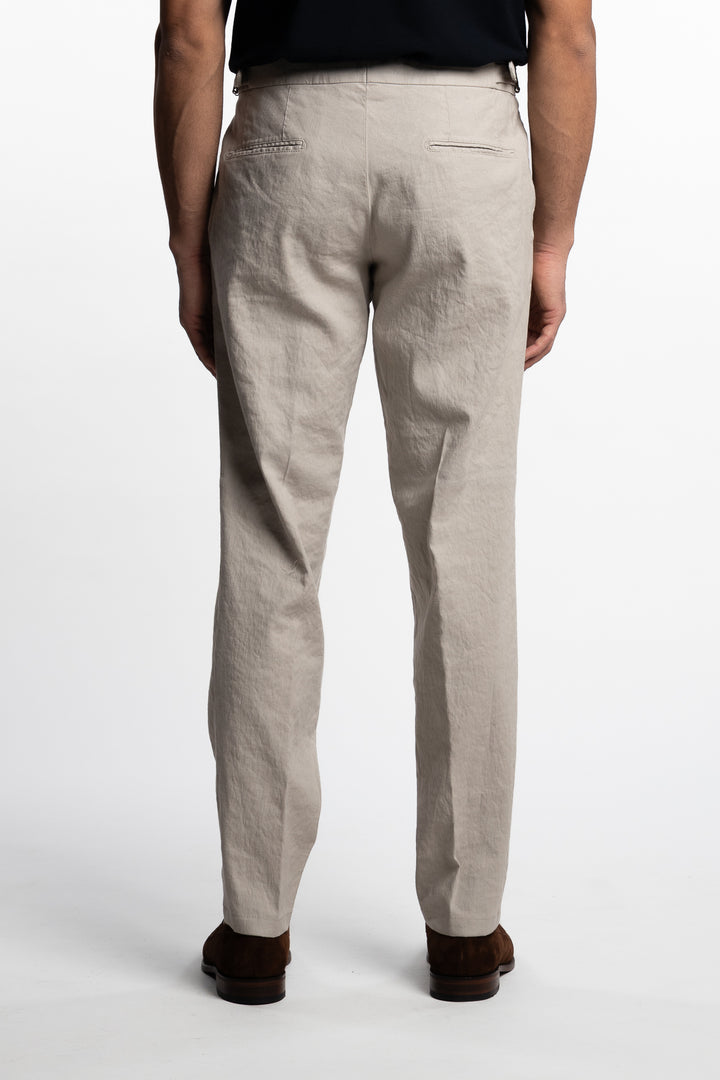 Pisa Cotton/Linen Trousers Trench Beige