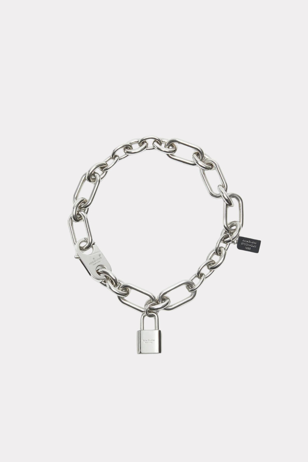 Padlock Chain Necklace- Semi Matt silver