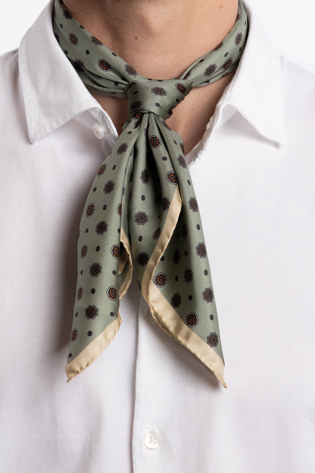 Silk Bandana Light Green/Oker