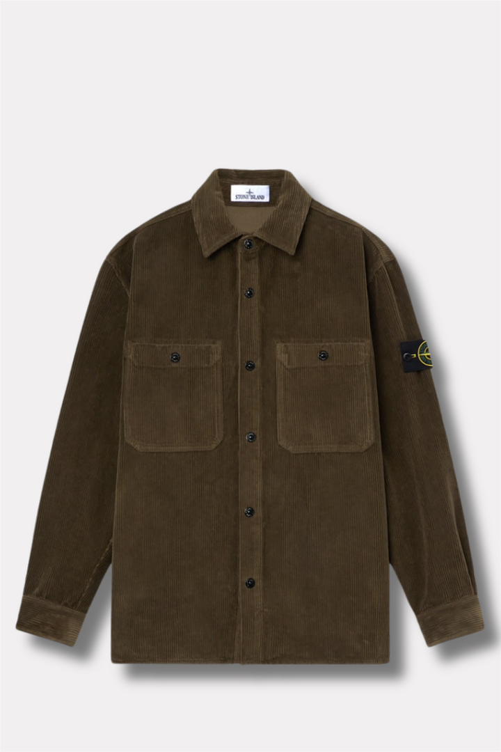 1200012 Organic Cotton Corduroy Overshirt Military Green
