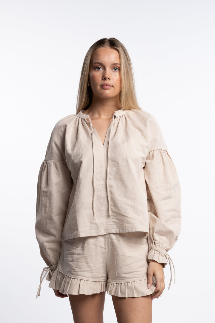 Birge Linen Shirt- Beige