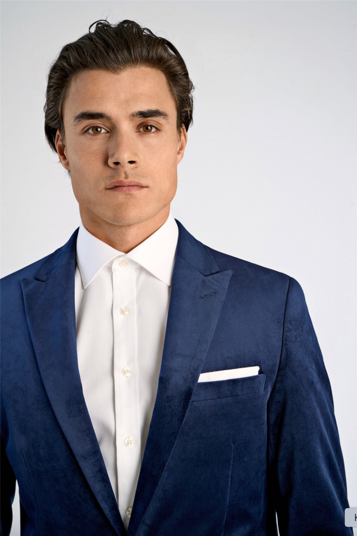 Velvet Blazer Dk Blue