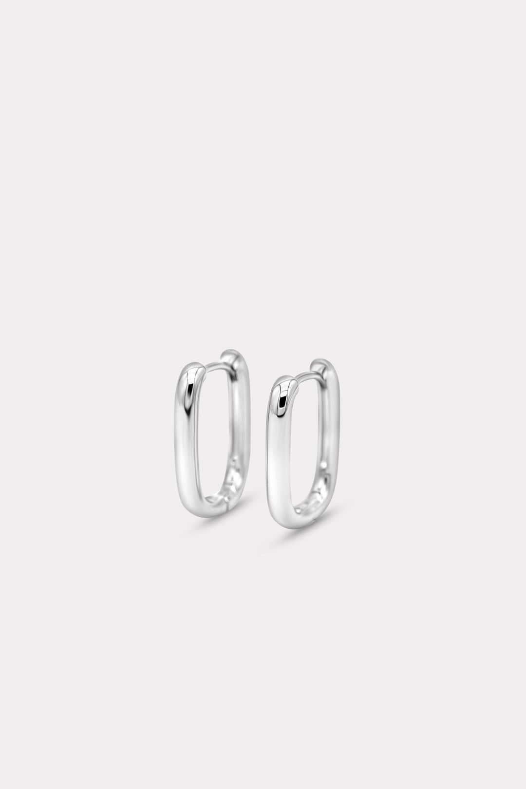 Petite Edge Hoops - Silver