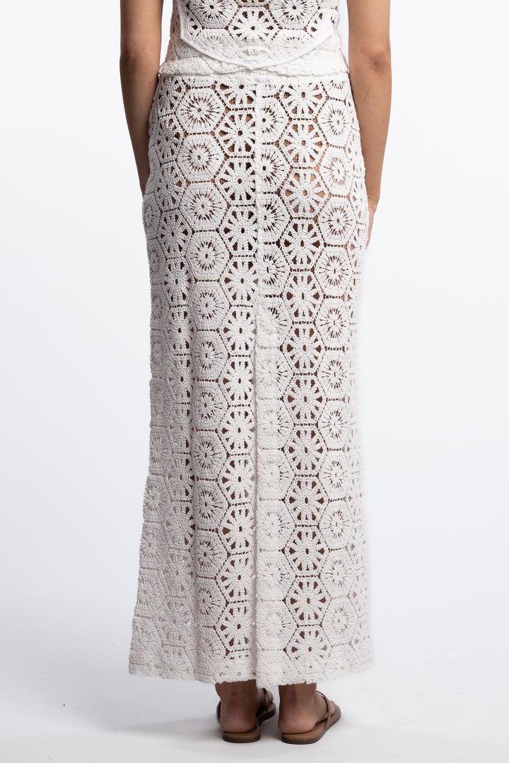 Louli Crochet Skirt- White