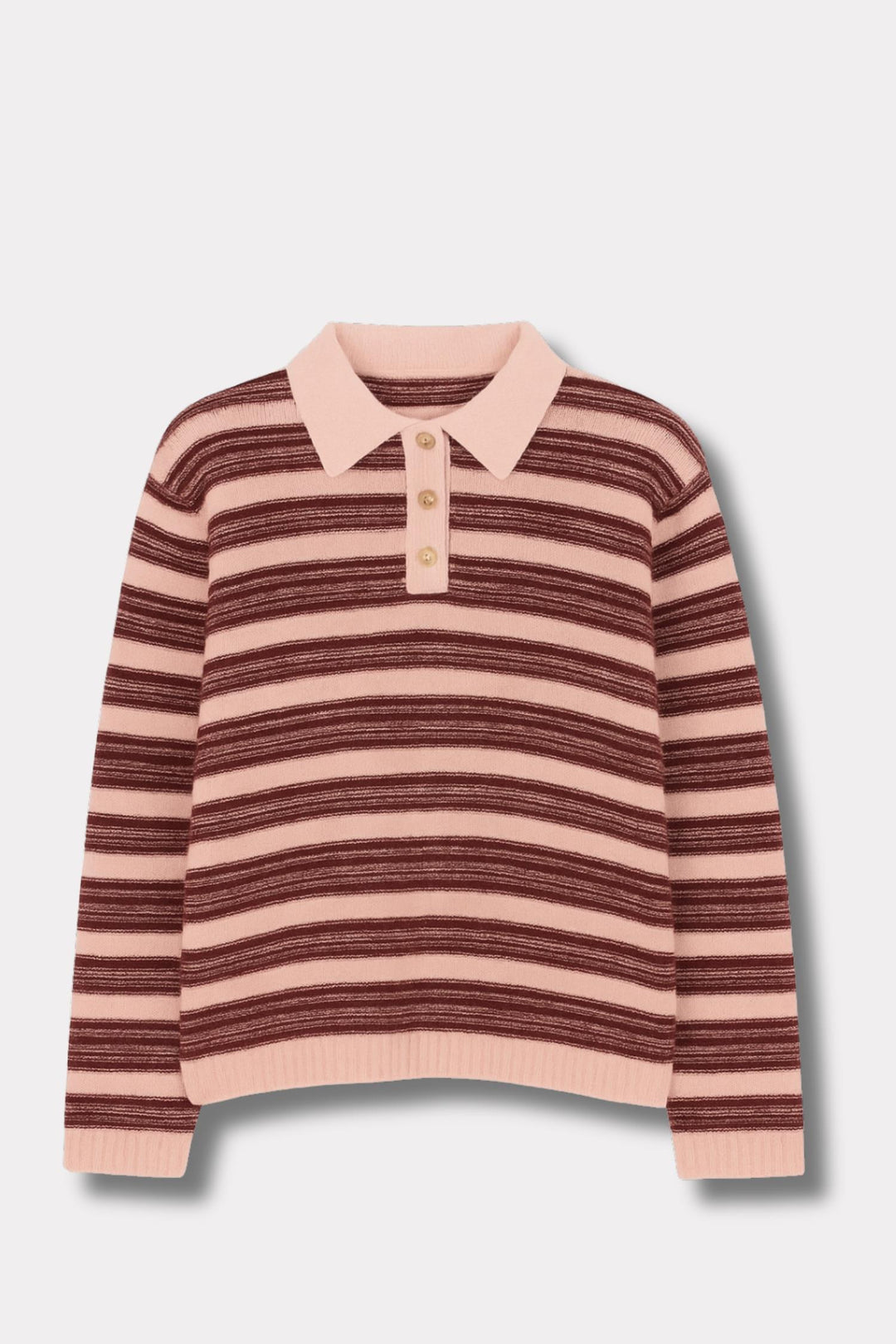 Olivia Wool Polo - Lt. Pink Mix