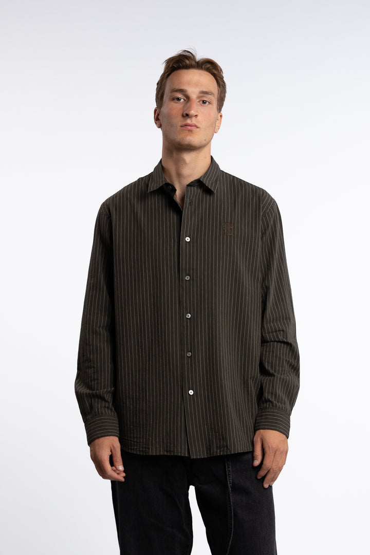 Button-Up Shirt Green Melange