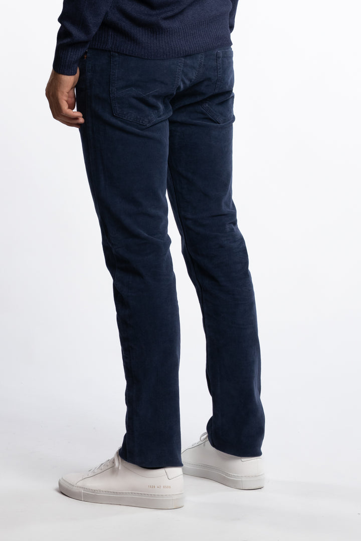 Grover Straight Fit Corduroy Trousers Navy