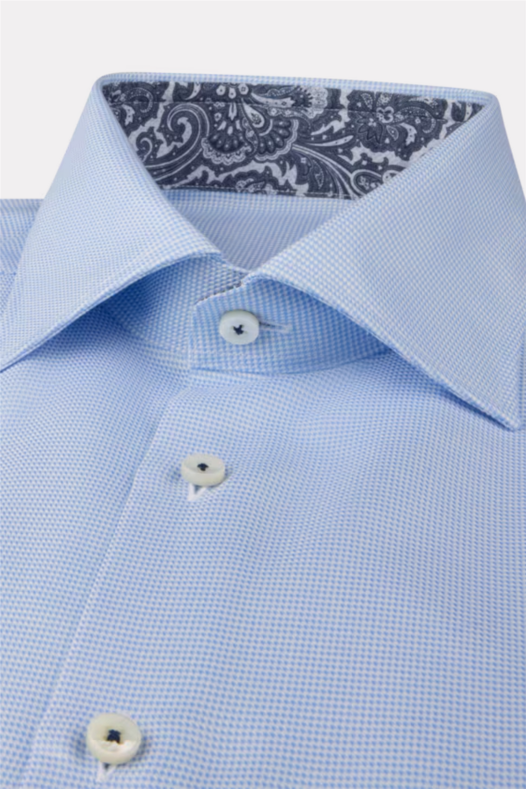 Regular Light Blue Twill Shirt Contrast