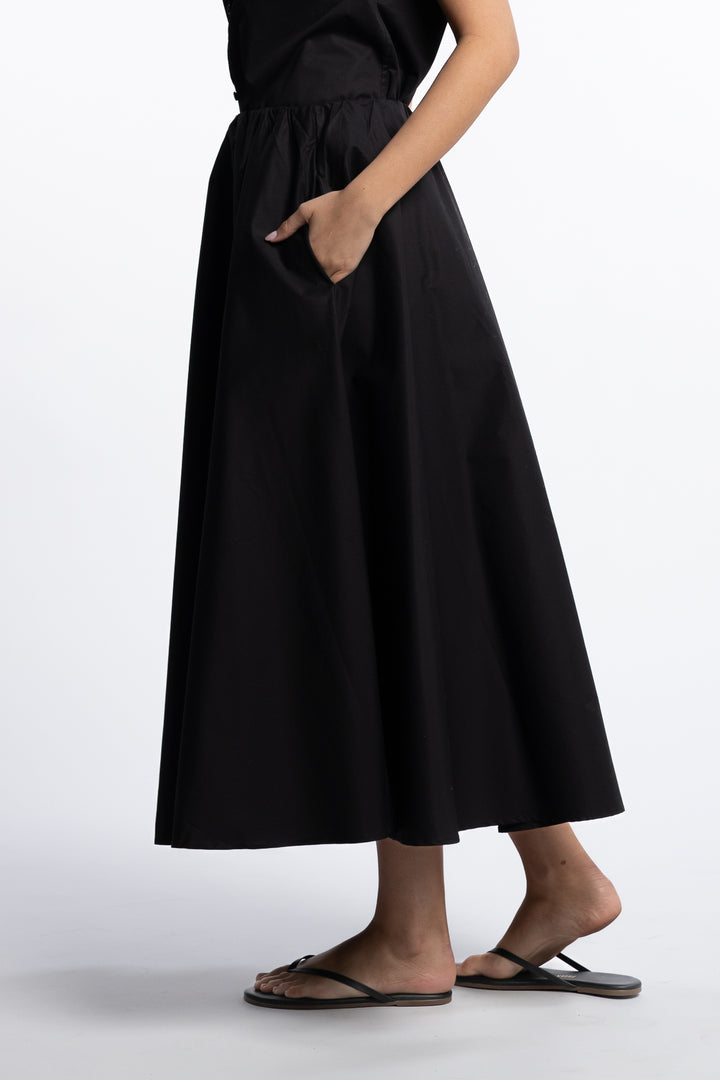 Vivienne Midi Skirt- Jet Black