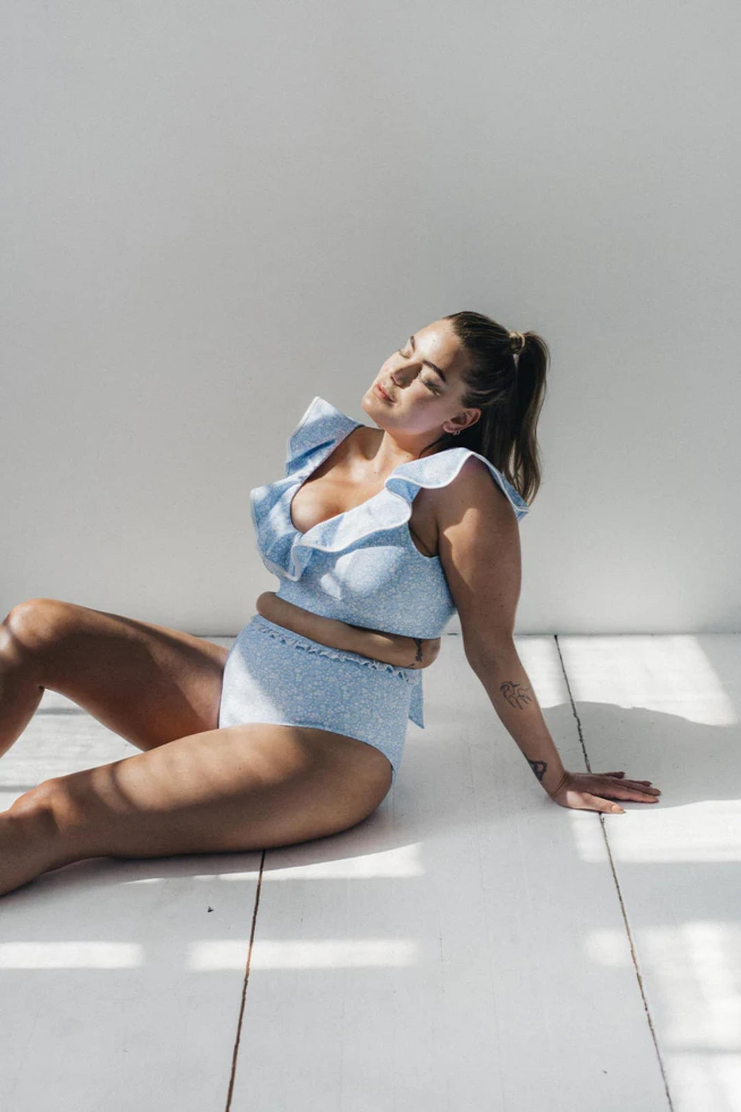 Deep Bikini Top- Light Blue