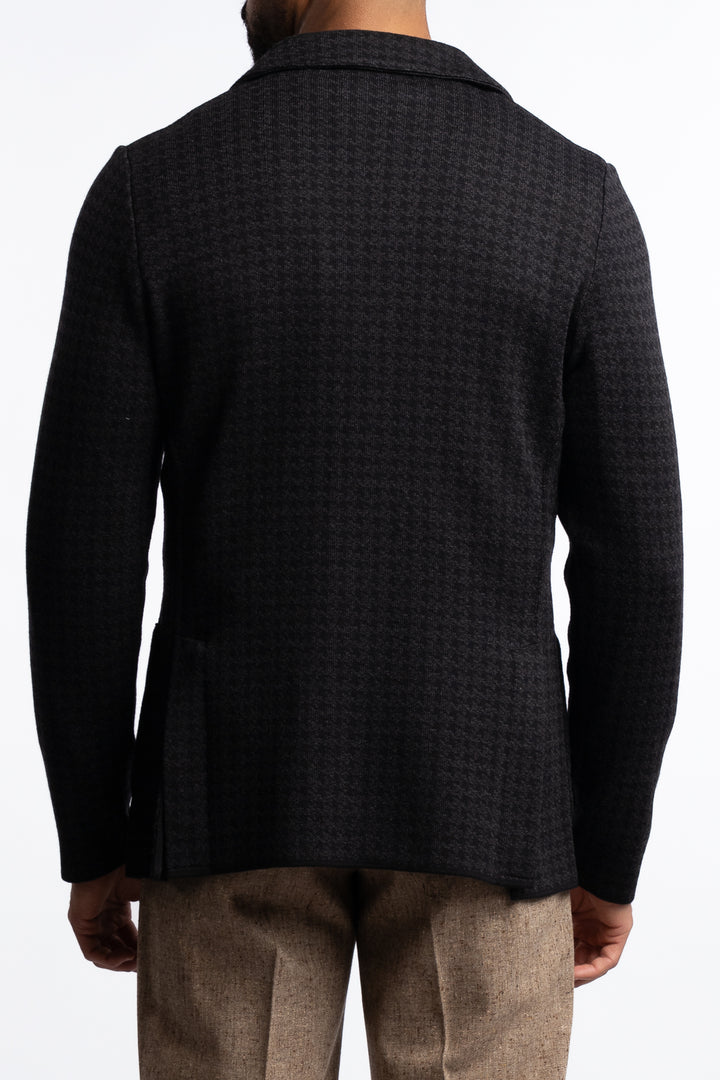 Knitted Wool Blazer Dark Grey