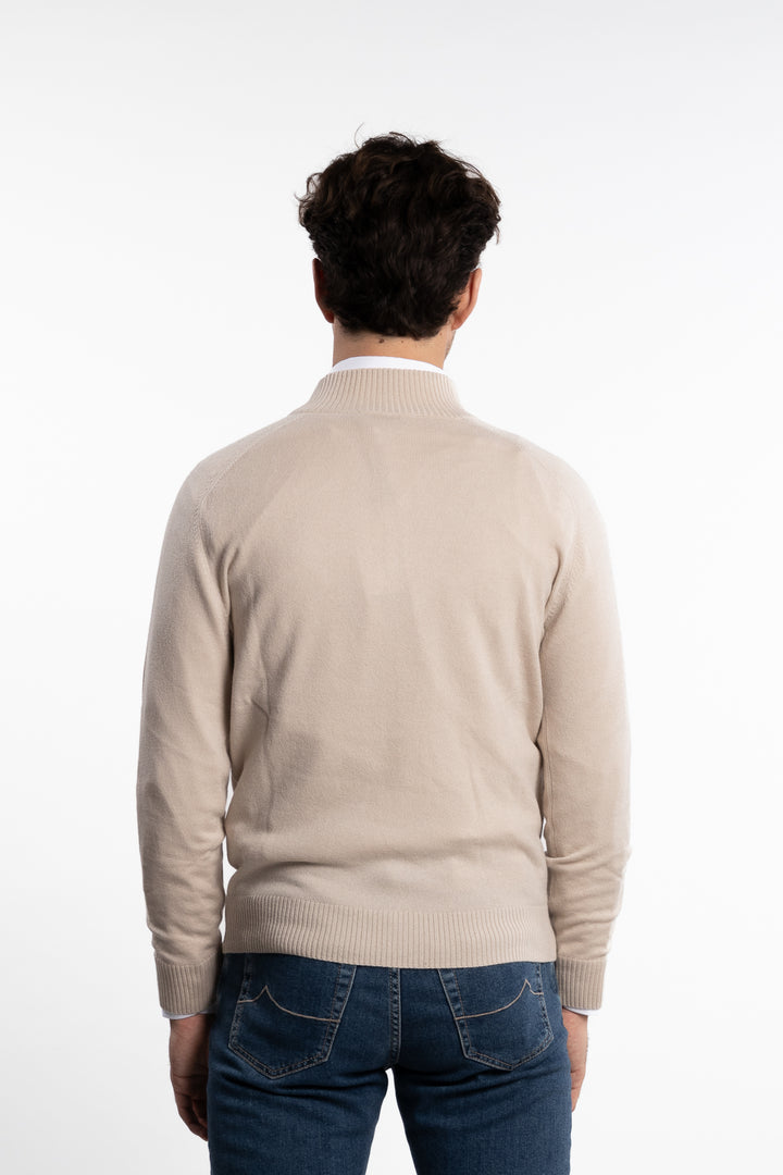 Cashmere Half-Zip Sabbia