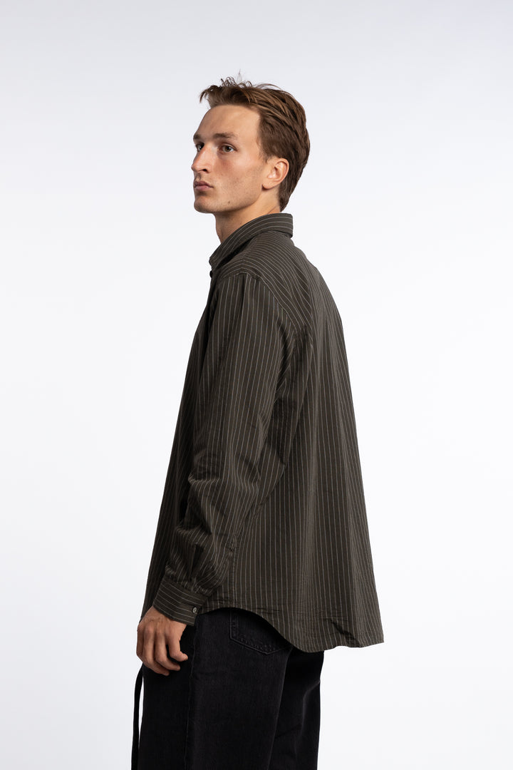 Button-Up Shirt Green Melange