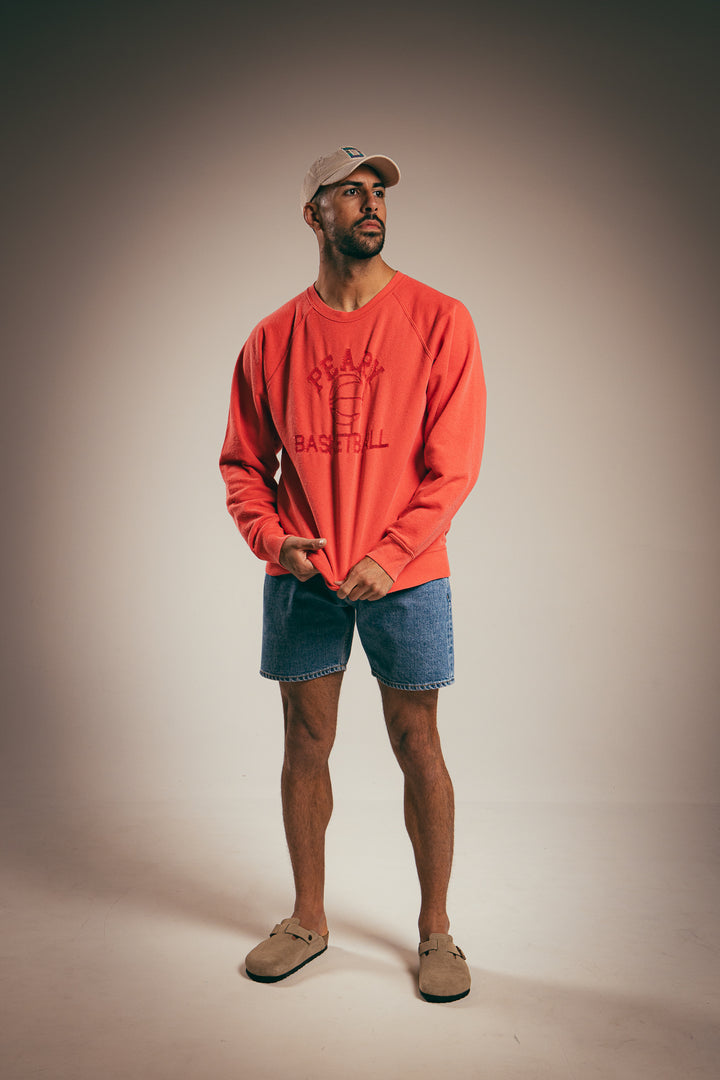 Peary Basketball Raglan Sweatshirt Red