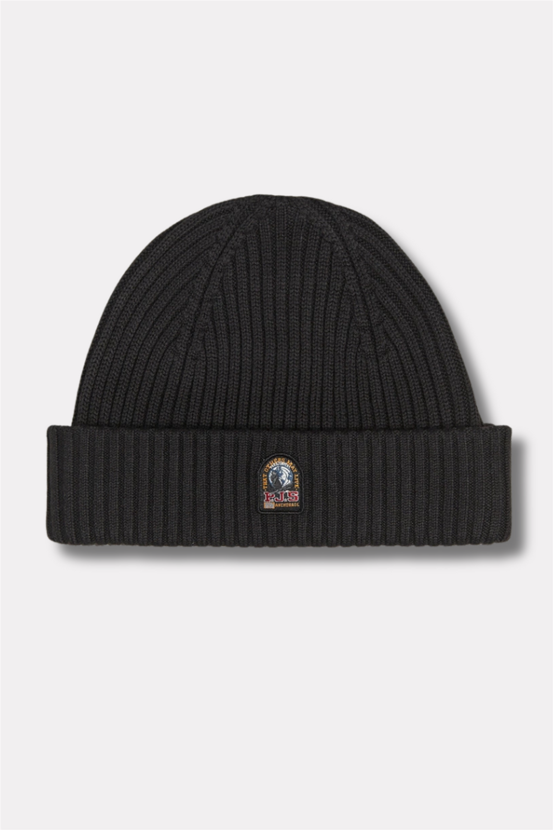 Rib Hat Knitted Beanie Black