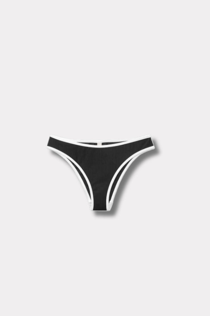 Ribbed Bikini Bottom- Black