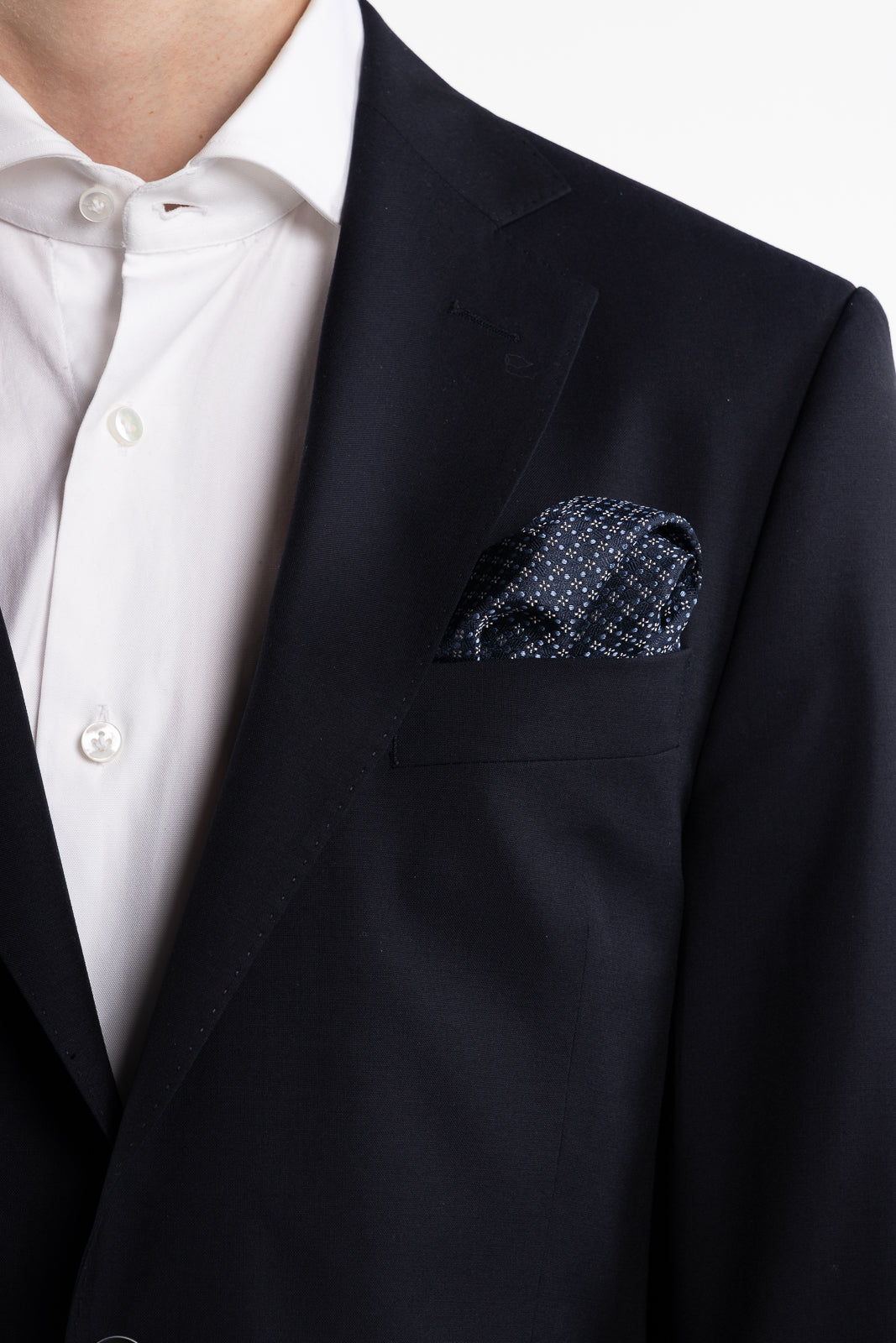 Silk Woven Hankys Navy