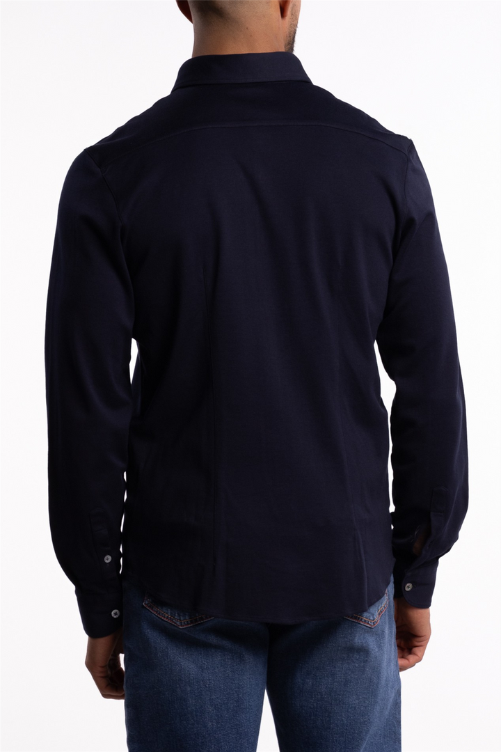 Cotton Stretch Shirt Navy