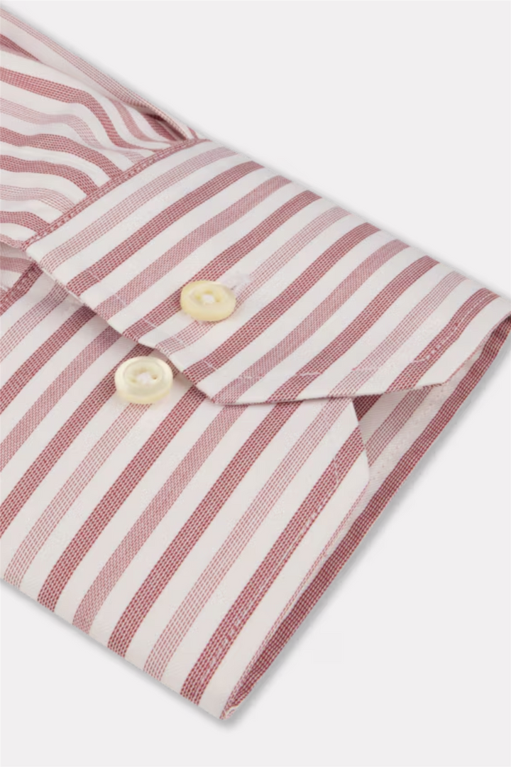 Slimline Red Striped Twill Shirt