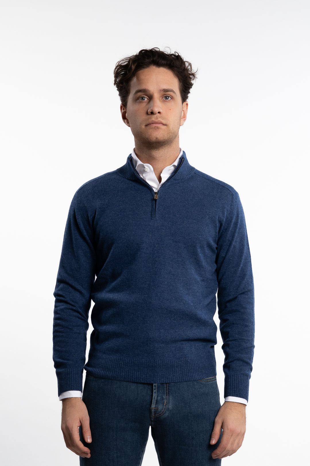 Cashmere Half-Zip Indaco