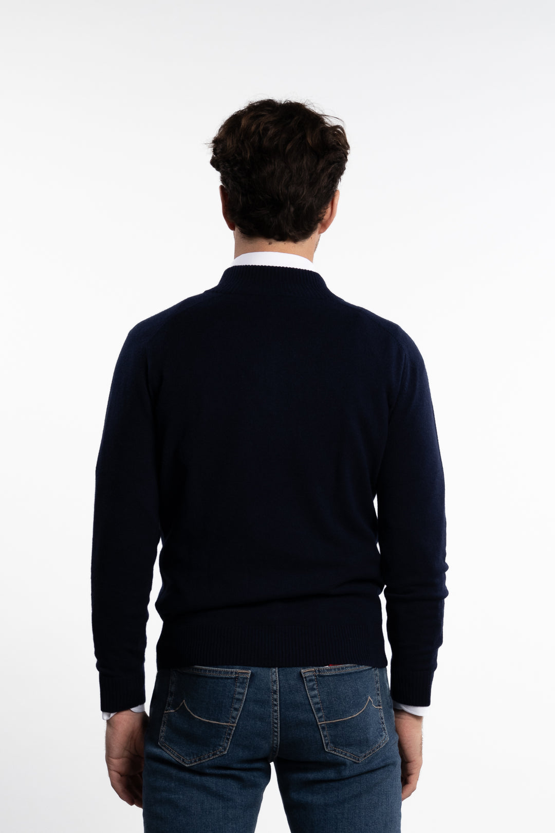 Cashmere Half-Zip Navy