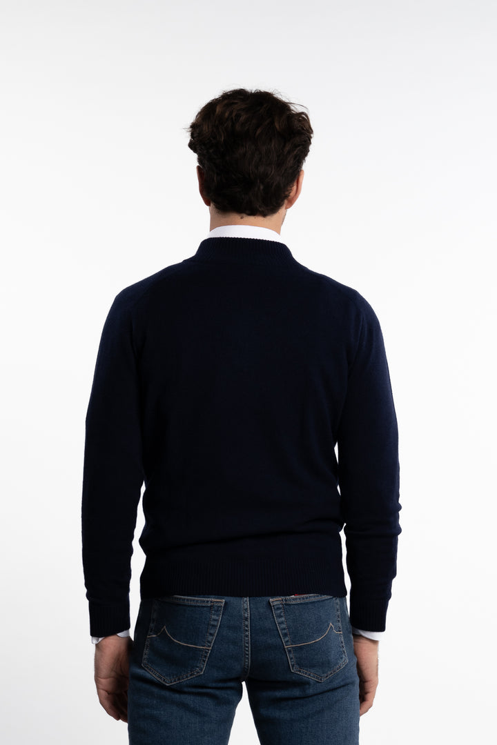 Cashmere Half-Zip Navy
