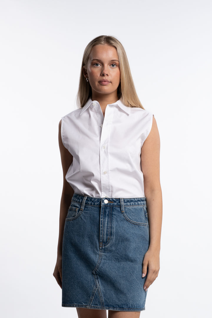 Sleeveless Coastal Shirt- Bright White