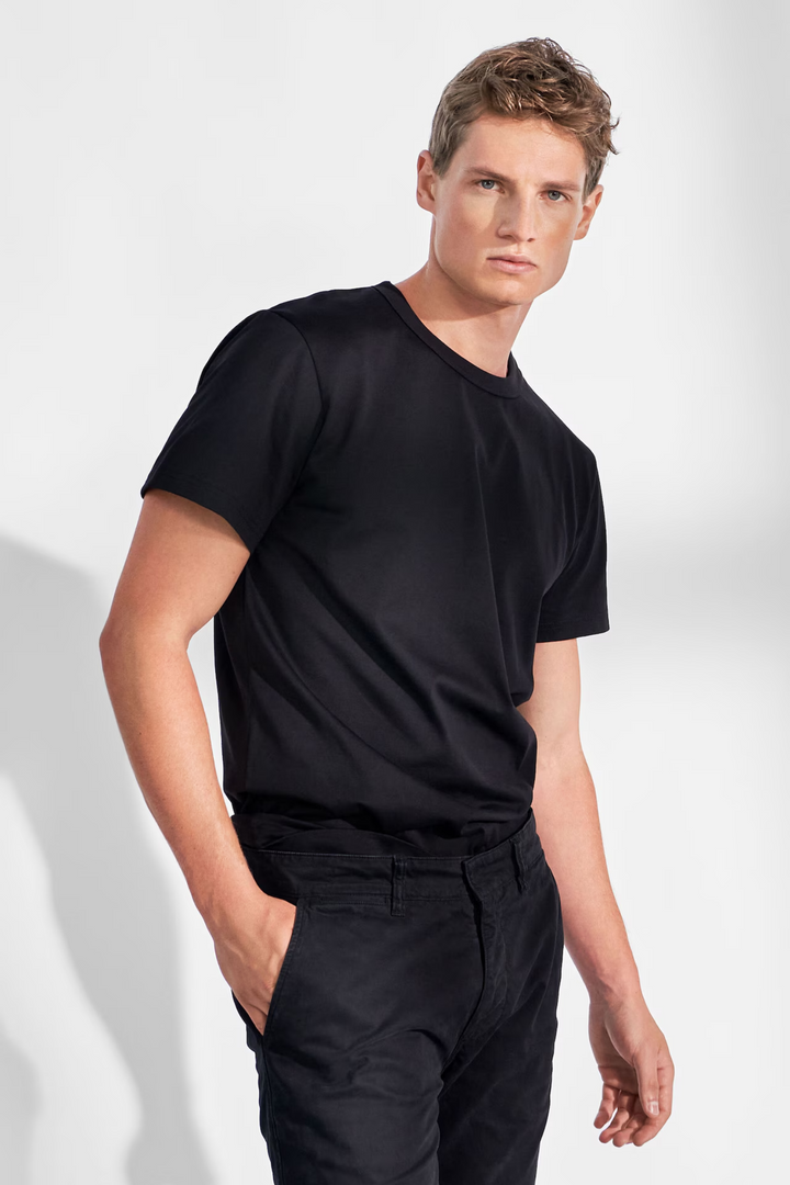Pima Cotton Crew Neck T-Shirt Black