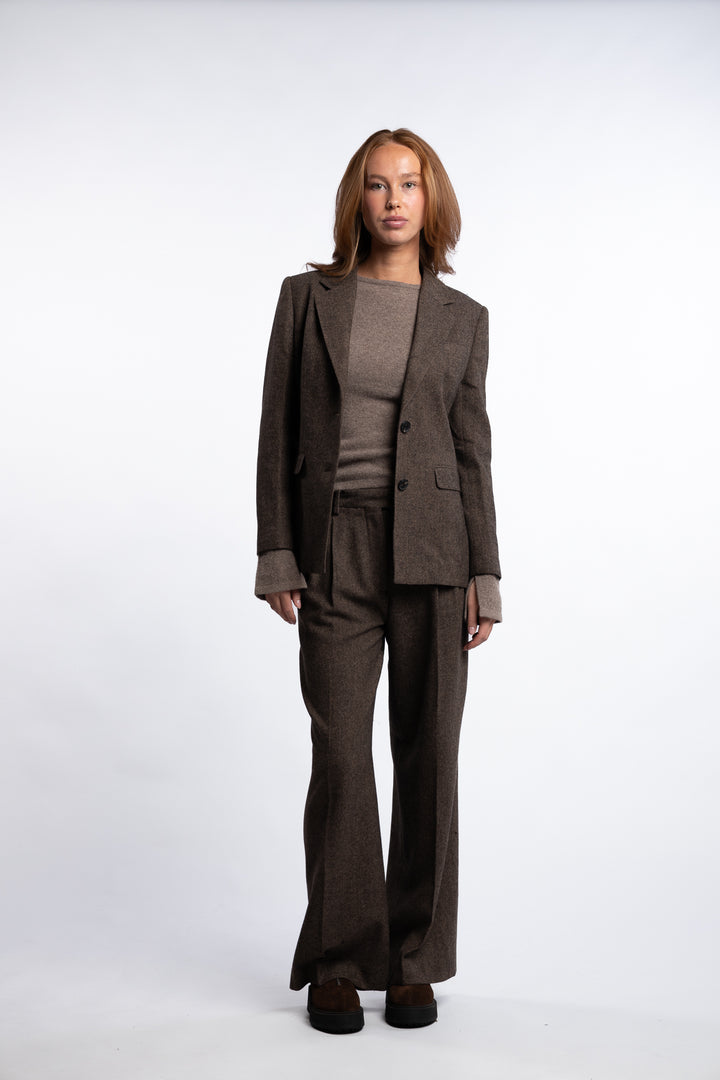 Brook Herringbone Blazer - Brown Herringbone