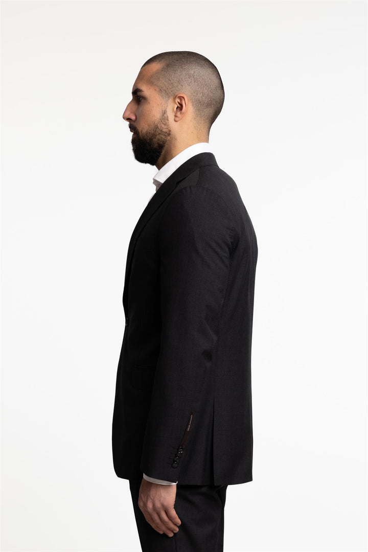 Falk Regular Fit Wool Blazer Dark Grey