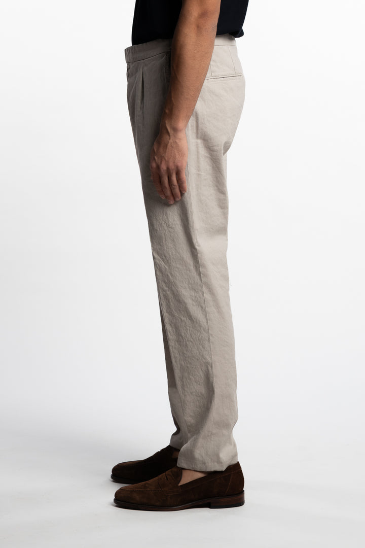 Pisa Cotton/Linen Trousers Trench Beige