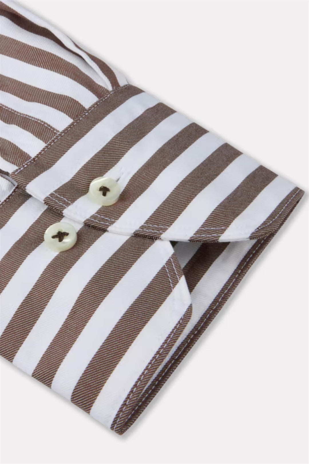 Slimline Brown Striped Shirt
