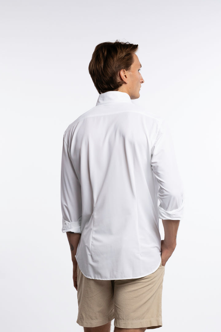 Active Stretch Shirt No Collar White
