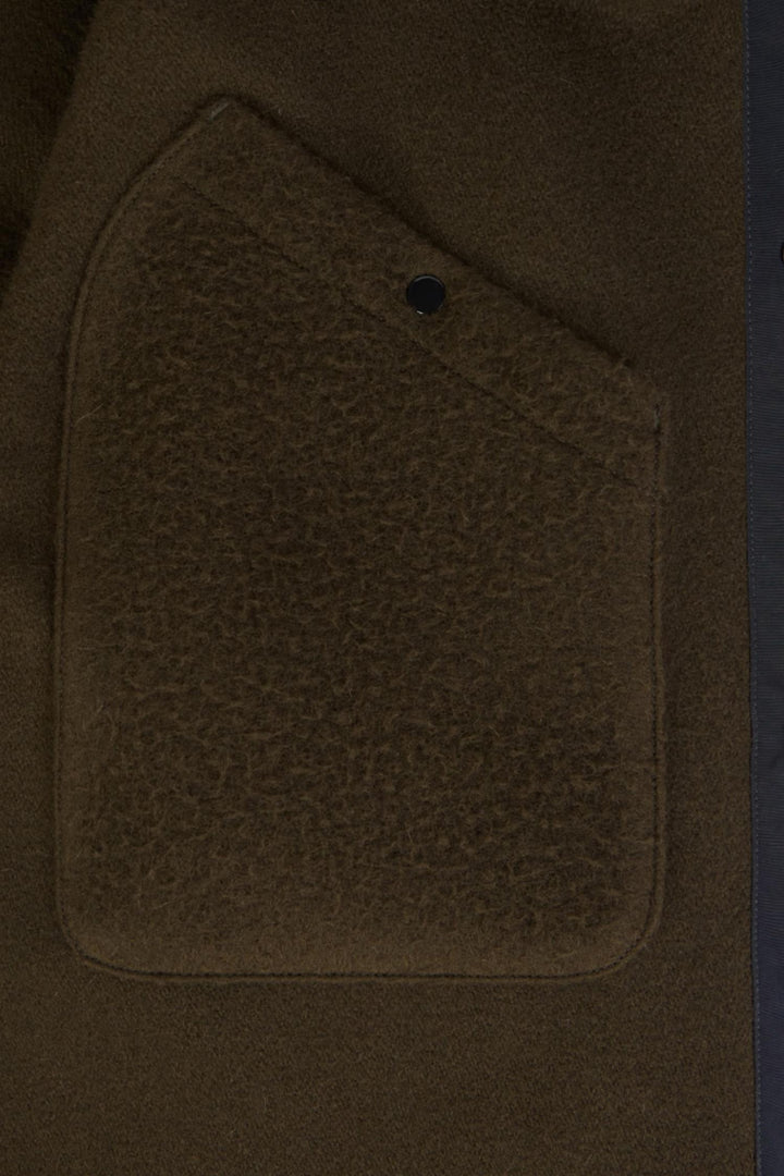 1200021 Wool Comfort-Fit Overshirt with Drawcord Hem Military Green