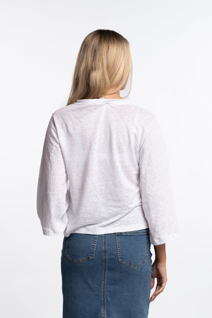 Heli Linen Tee - White