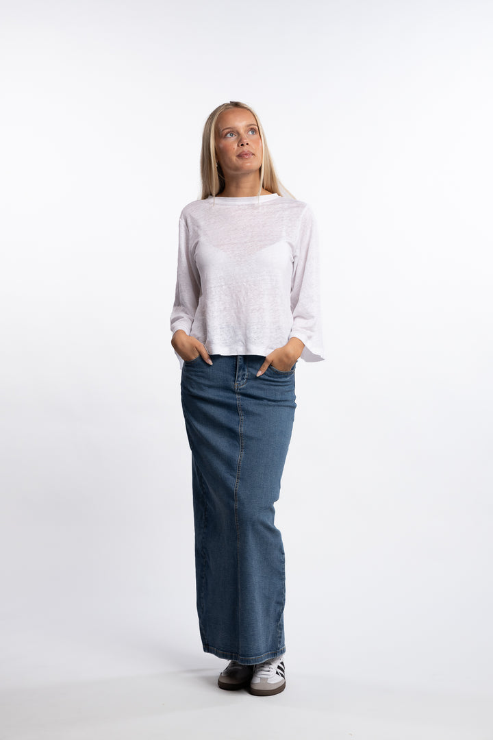 Heli Linen Tee - White