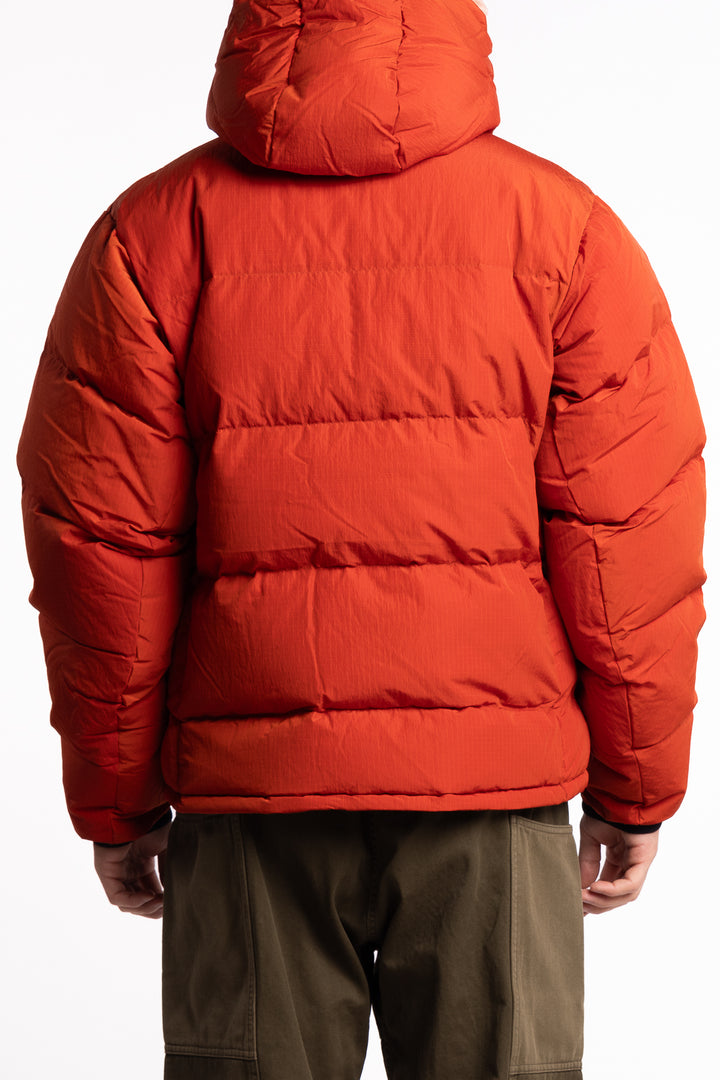 Down Puffer Hooded Jacket Burnt Red