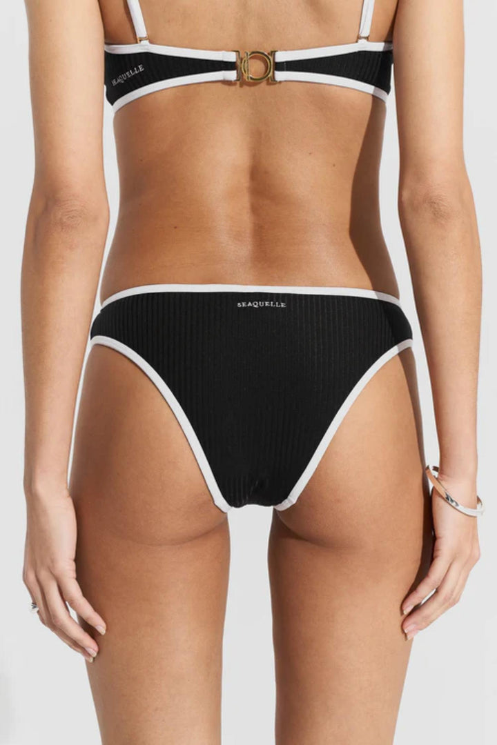 Ribbed Bikini Bottom- Black