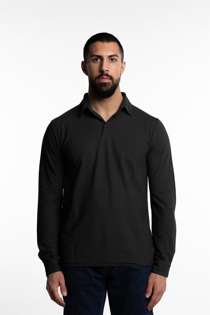 Ice Cotton Long Sleeve Polo Green