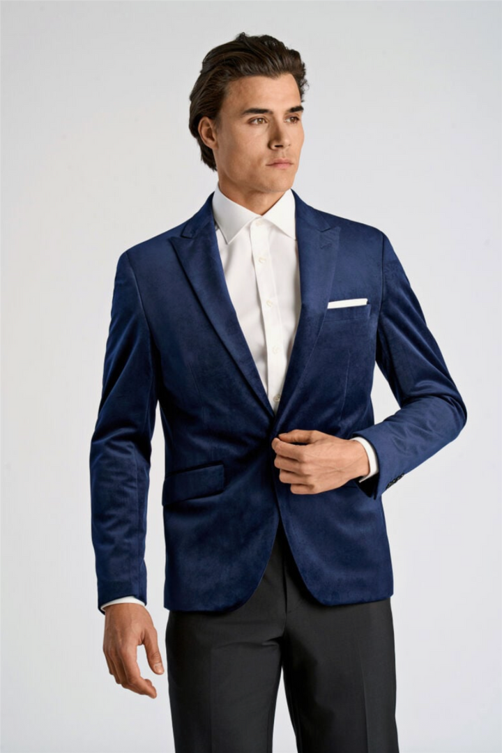 Velvet Blazer Dk Blue