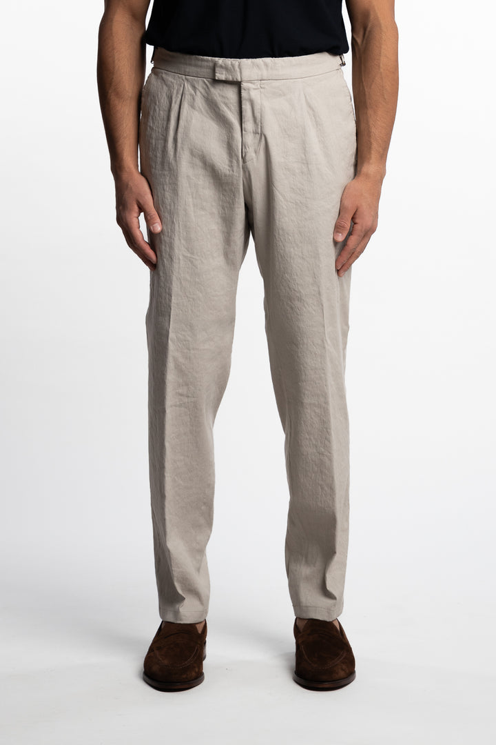 Pisa Cotton/Linen Trousers Trench Beige