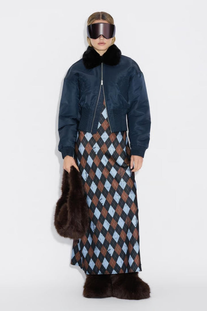 Reiko Furry Small Bag - Dk. Brown