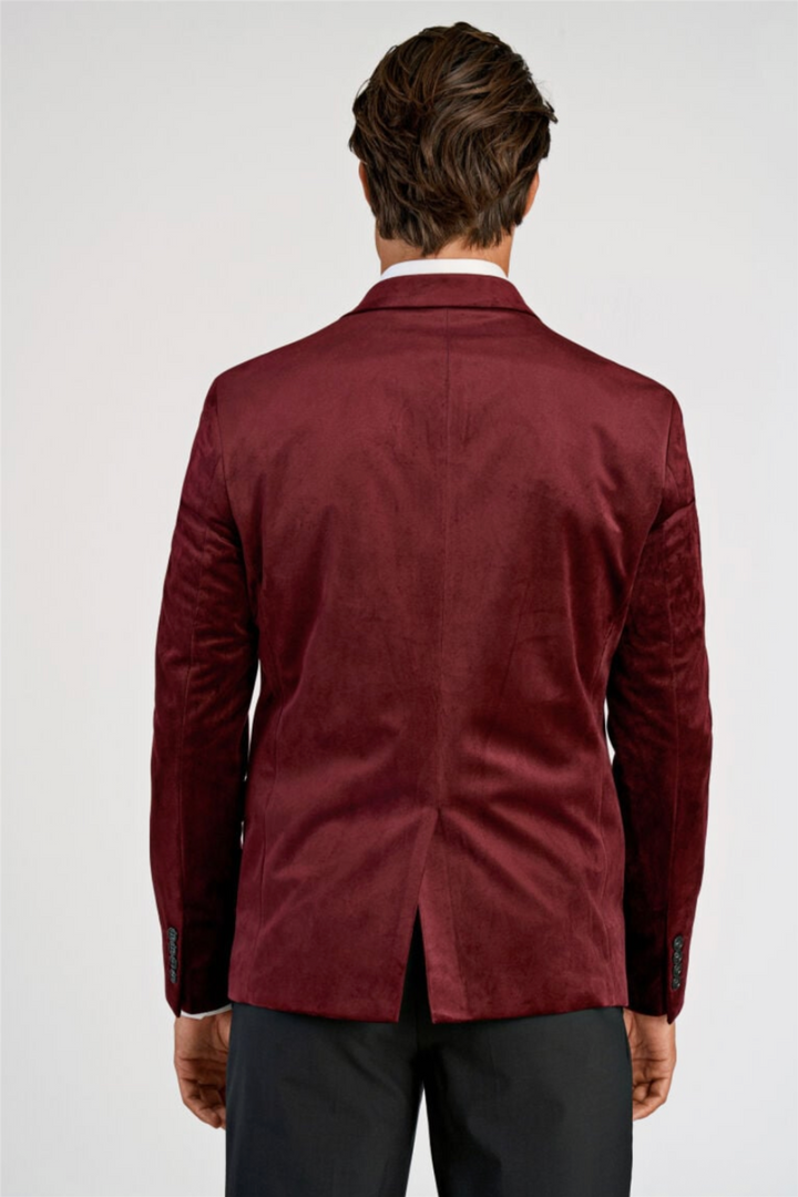 Velvet Blazer Burgundy